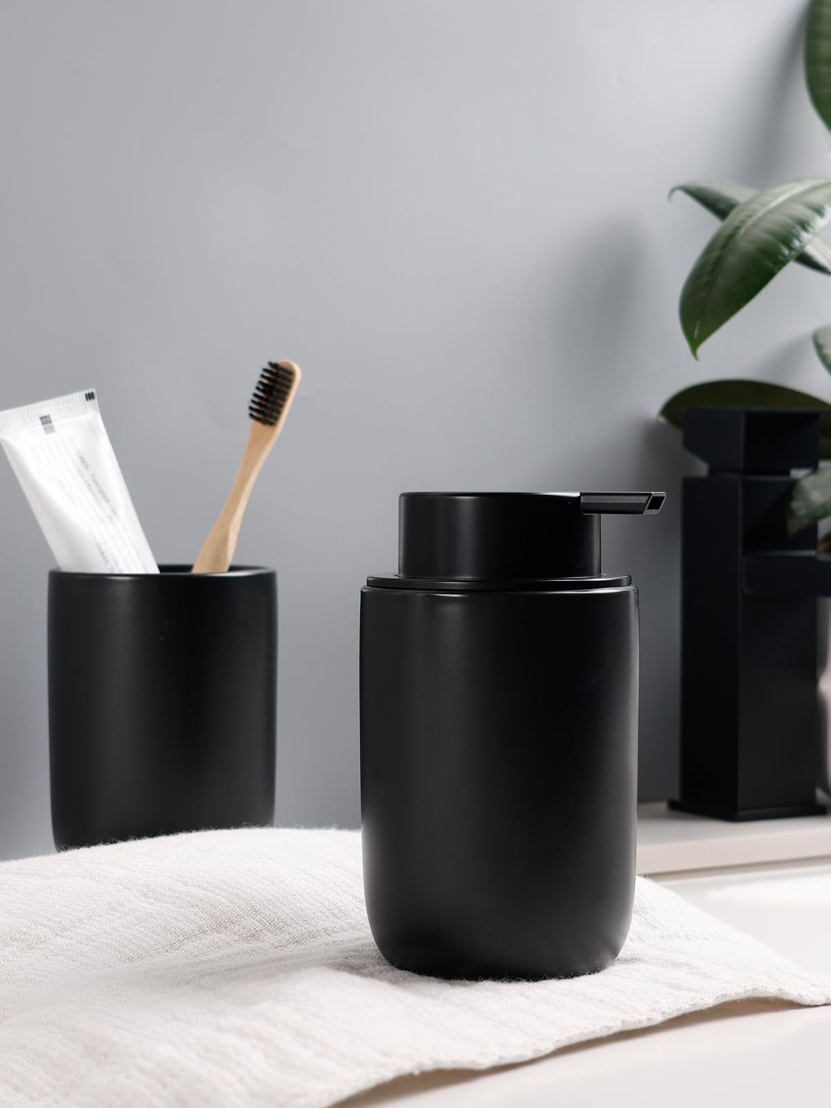 Soap Dispenser and Toothbrush Holder Set (2 Count)