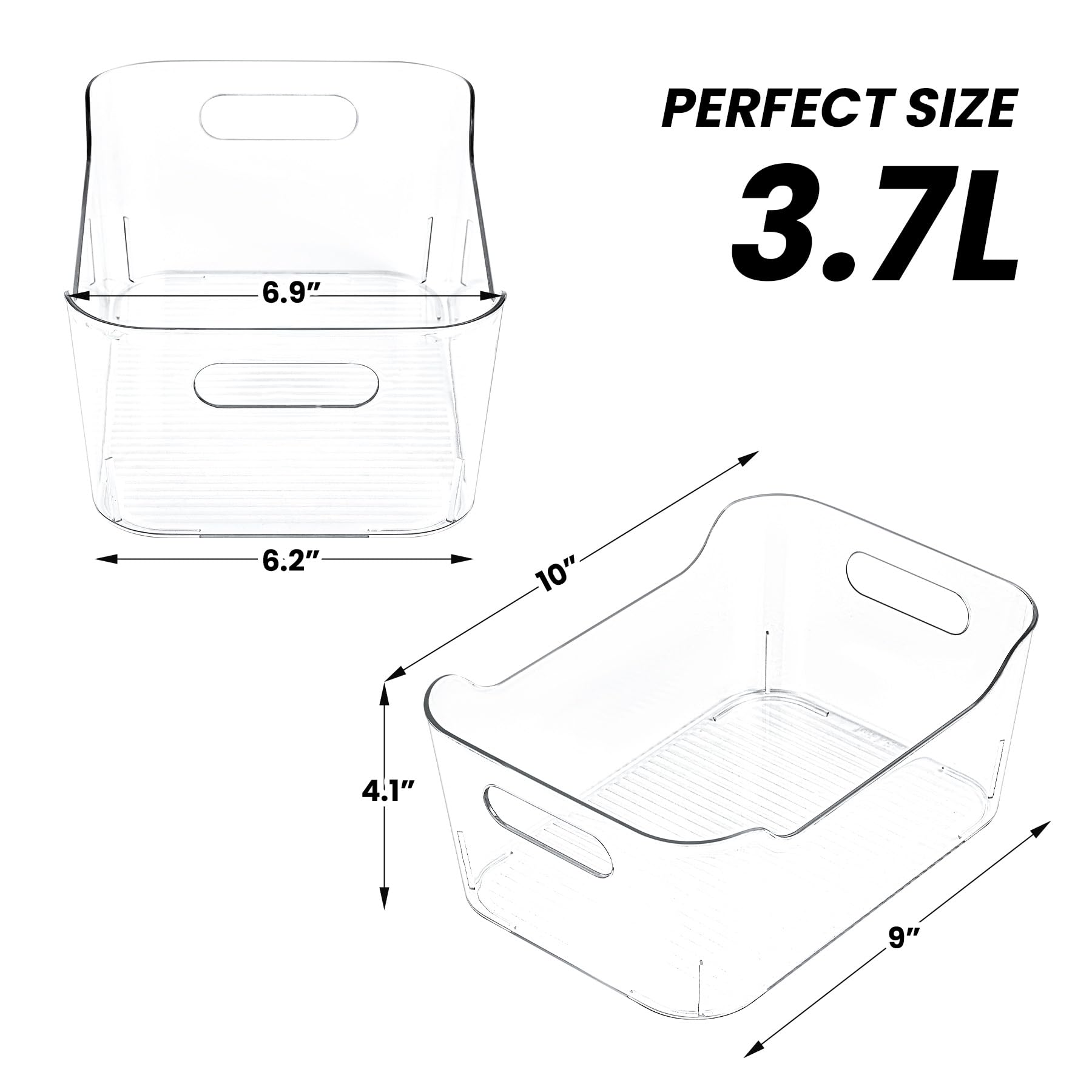 12 Pack Clear Plastic Storage Bins (12 Count)