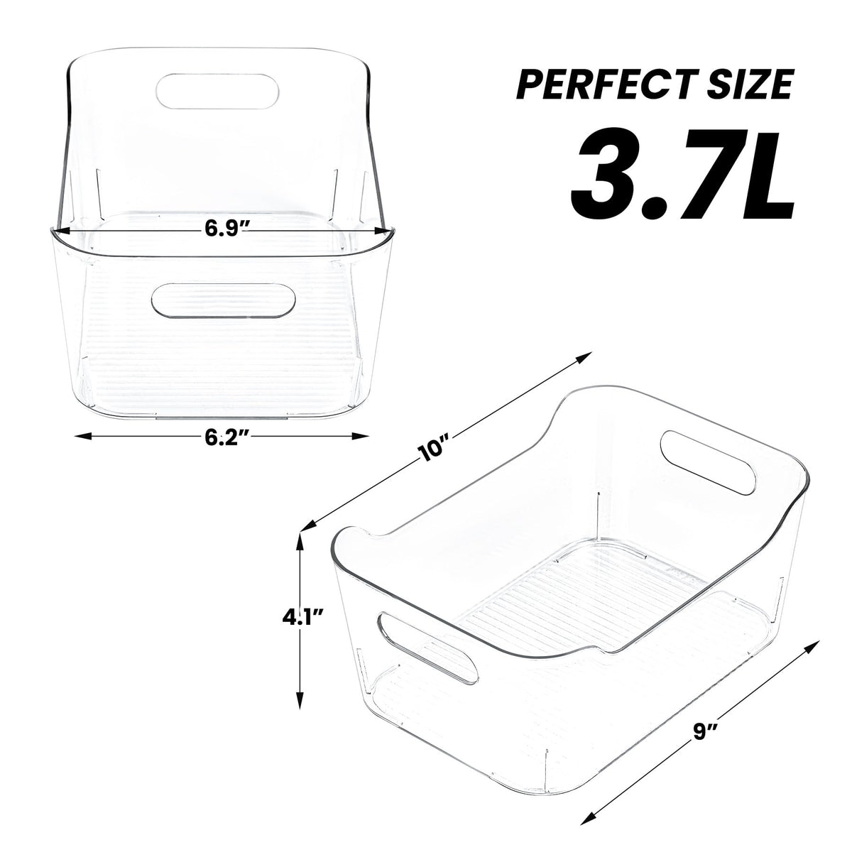 12 Pack Clear Plastic Storage Bins (12 Count)