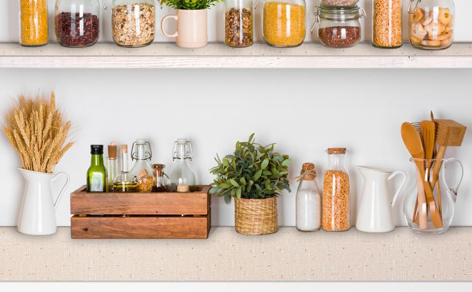 Bulk Shelf Liner 18" W x 192" L Cupboard Liner Shelving Paper for Cabinets and Drawers Pantry Shelf Liners for Kitchen Cabinets Non