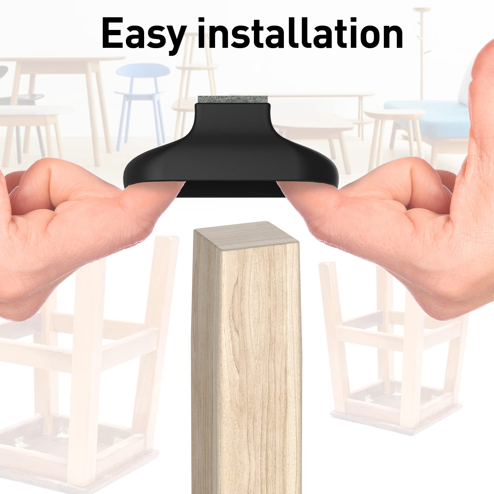 Square Chair Leg Protectors for Hardwood Floors (24 Count)