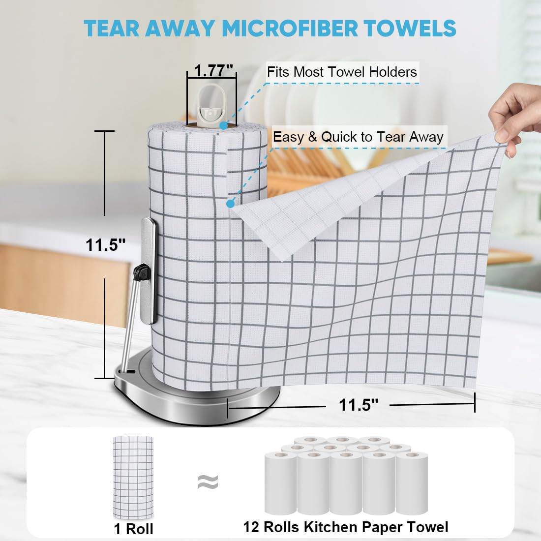 Microfiber Cleaning Cloth Roll (50 Count)