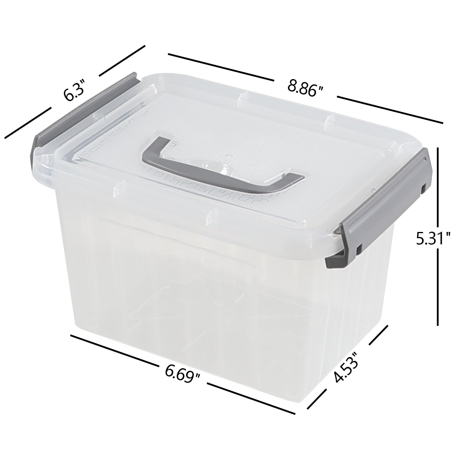 3.5 Quart Small Clear Latching Boxes with Handle (6 Count)