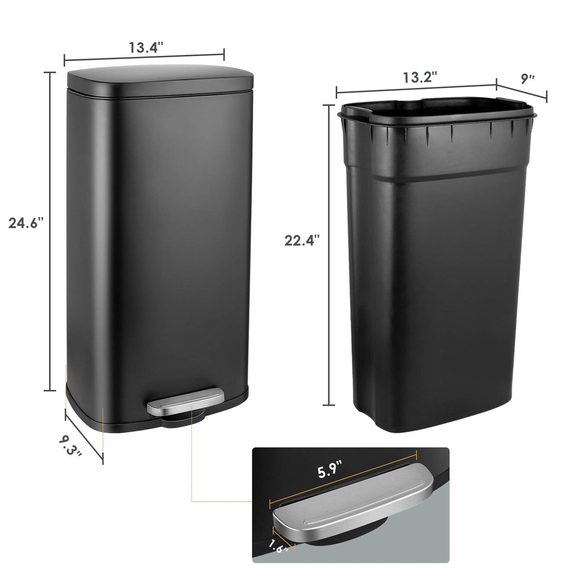 8 Gallon 30L Step Kitchen Trash Can