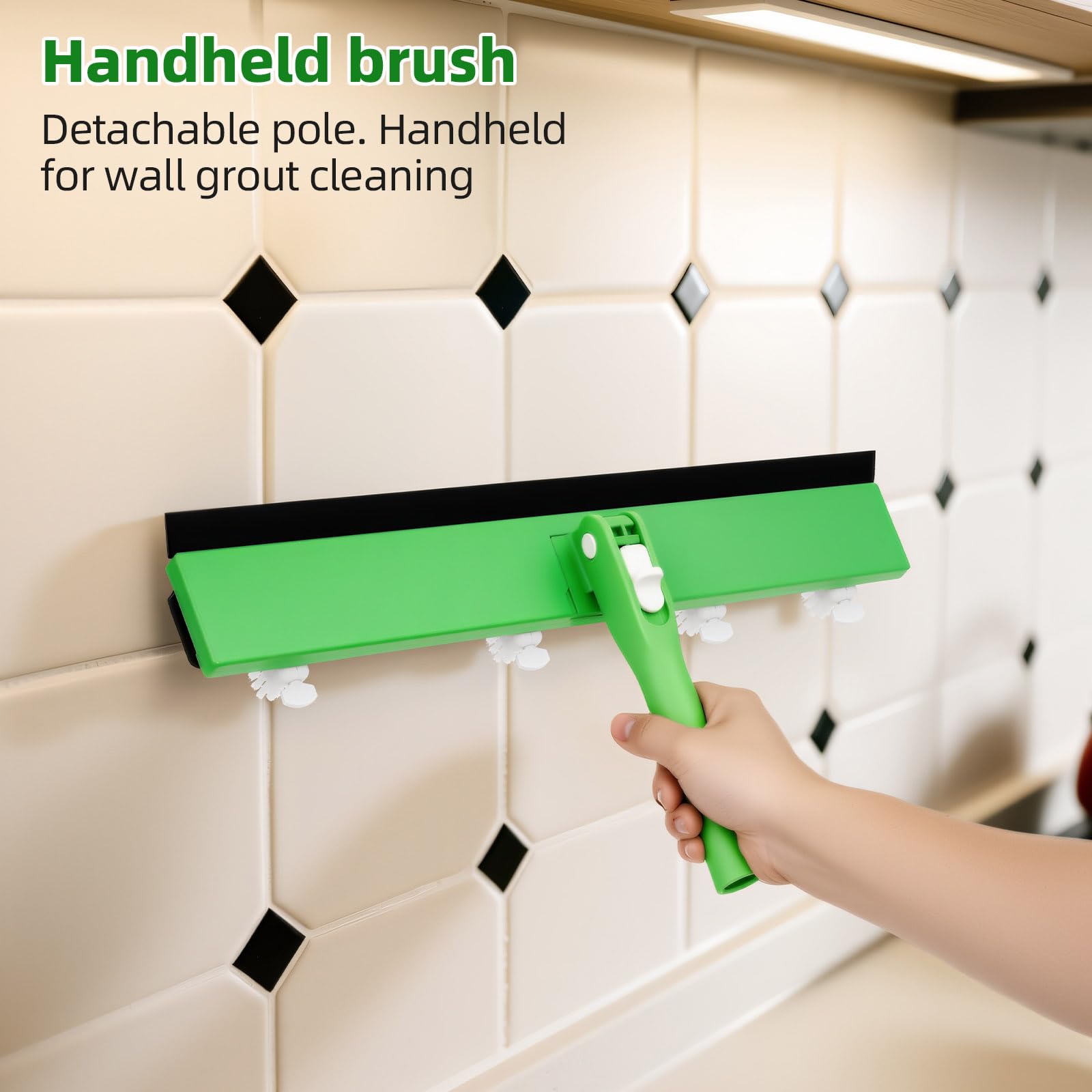 Grout Cleaner Brush with 66'' Long Handle Stiff Bristle Multi