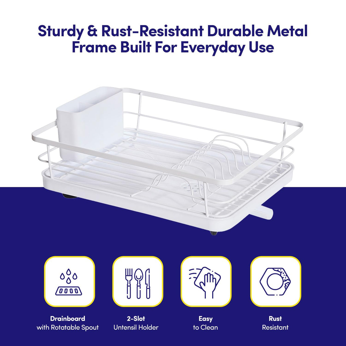 Dish Drying Rack 3 Piece Dish Drainer with Drainboard Set for Kitchen Counter