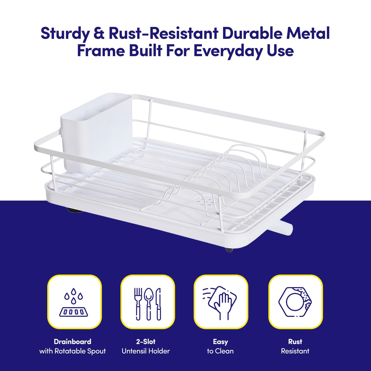 Dish Drying Rack 3 Piece Dish Drainer with Drainboard Set for Kitchen Counter