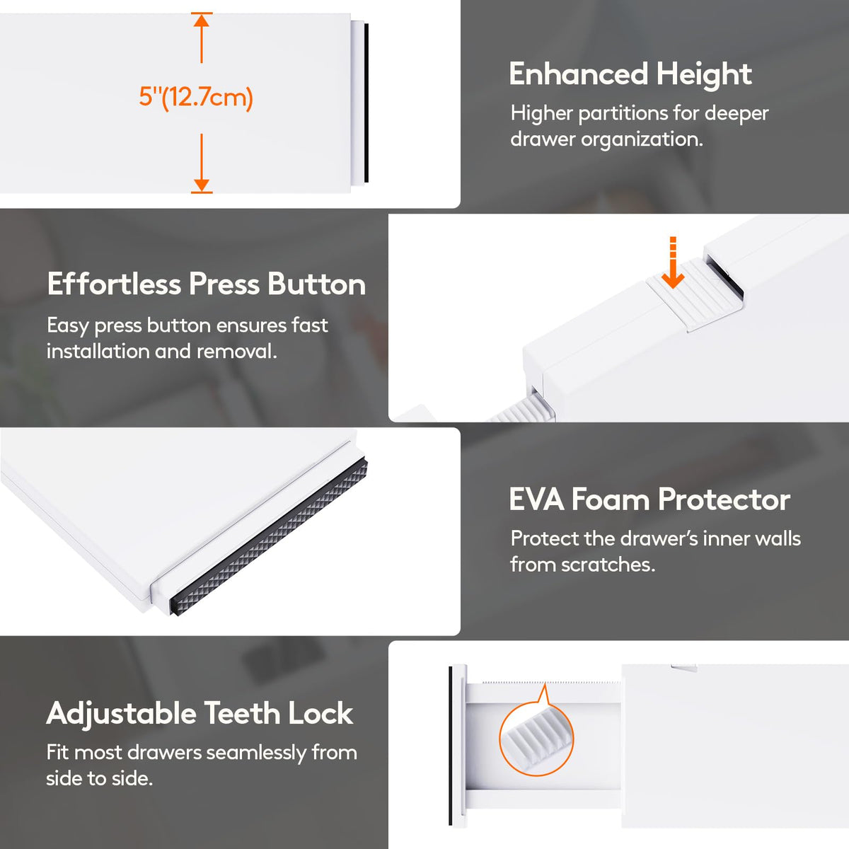5" Tall Upgrade Drawer Dividers (16 Count)