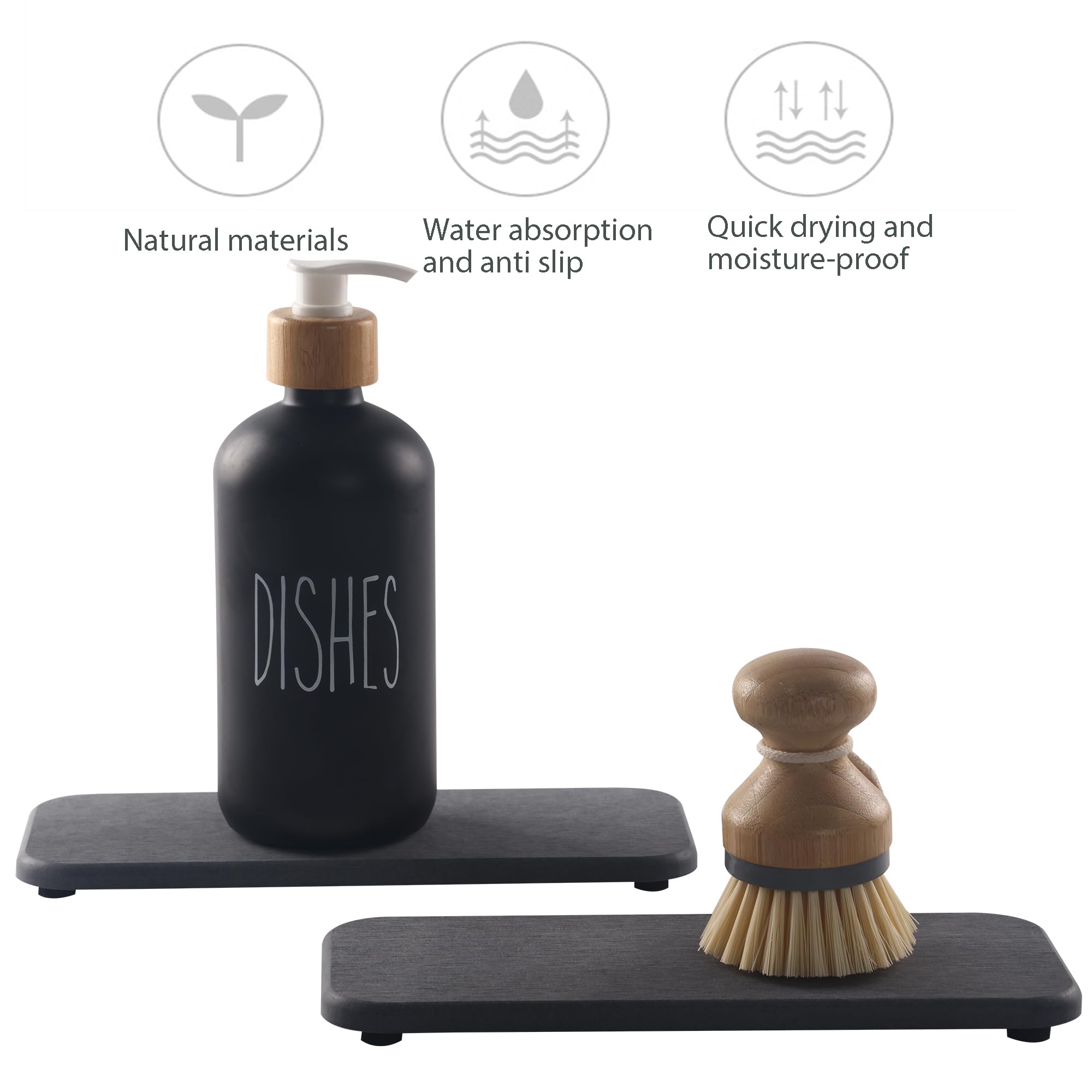 2 Pcs Sink Stone Soap Trays (2 Count)