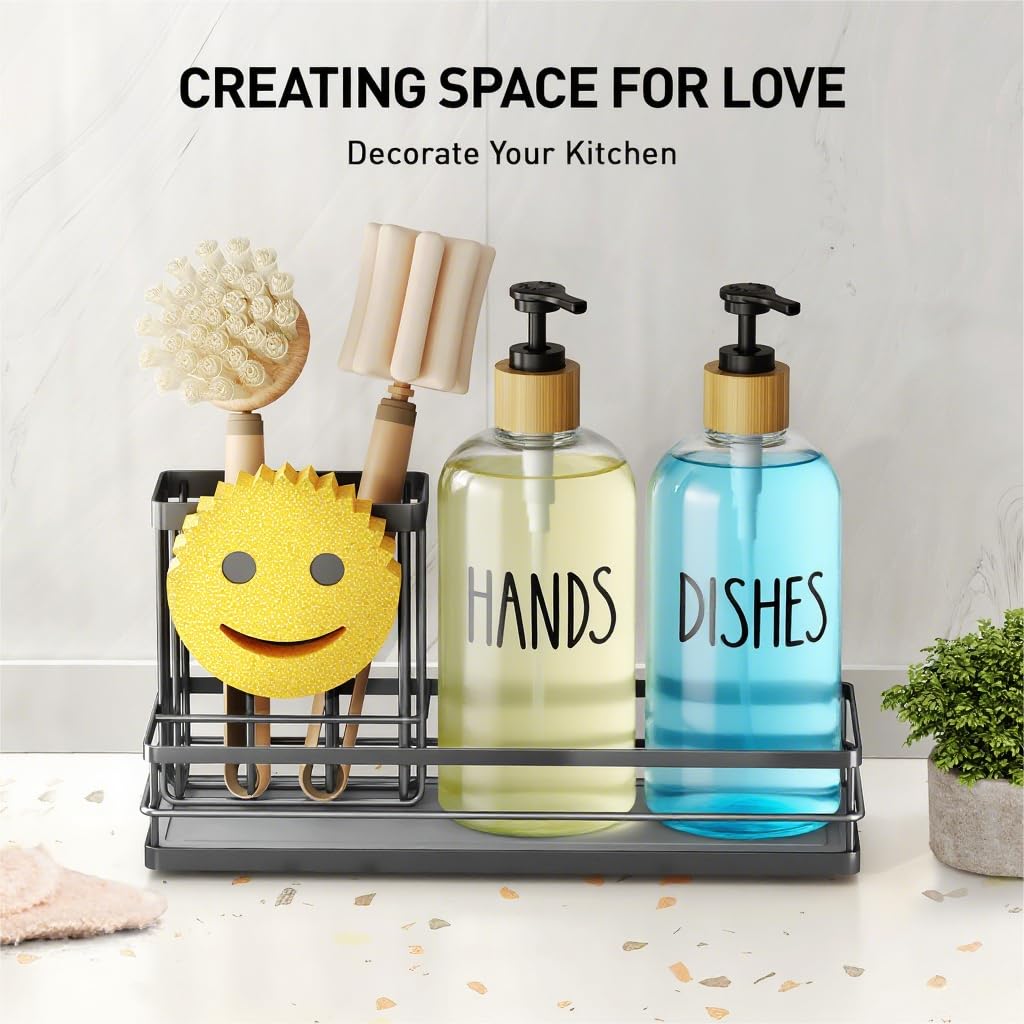Kitchen Dish Soap Dispenser Set