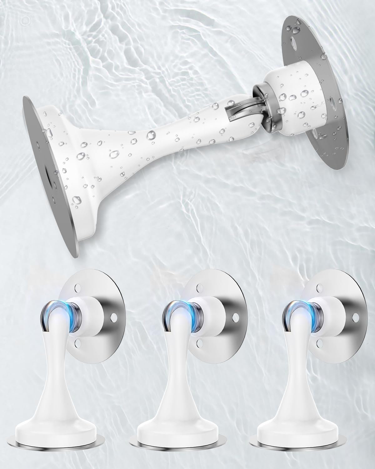 Door Stoppers for Bottom of Door Magnetic Door Catch 4 Pack Stainless Steel (4 Count)