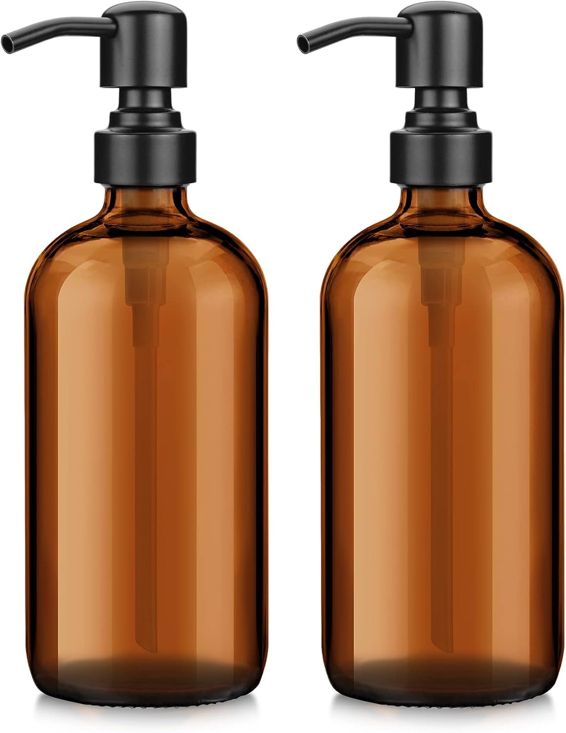 Amber Glass Soap Dispenser (2 Count)
