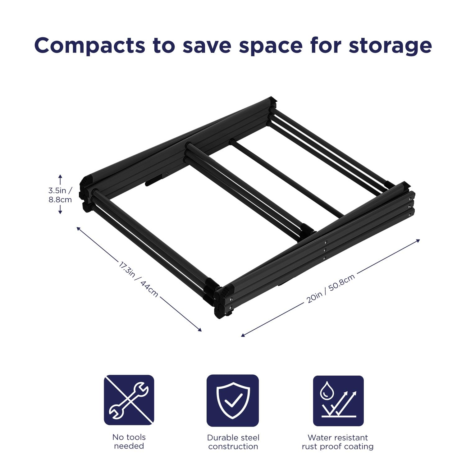 3 Tier Expandable Collapsing Foldable Laundry Rack for Air Drying Clothing