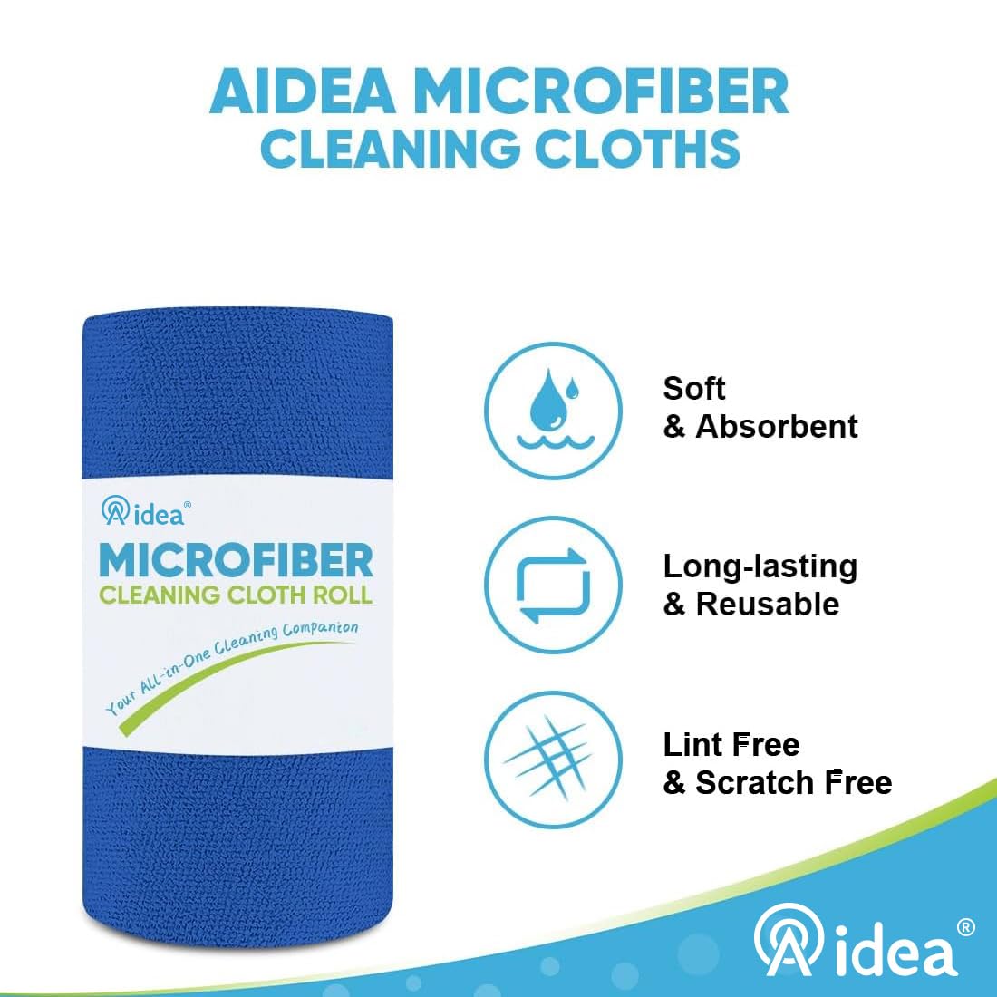 Microfiber Cleaning Cloth Roll (75 Count)