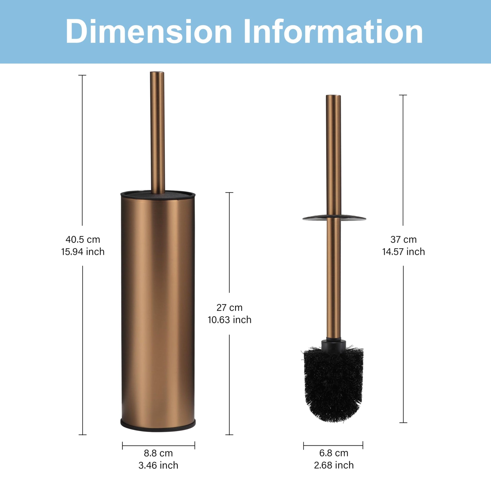 Rose Gold Toilet Brush and Holder