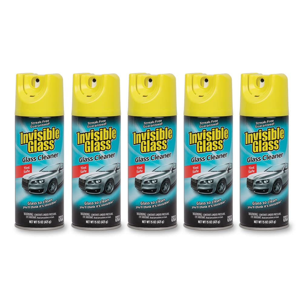 91163 5PK Premium Aerosol Glass Cleaner Spray for Car Windshields and Windows (75 Ounce) - ModHome Supplies