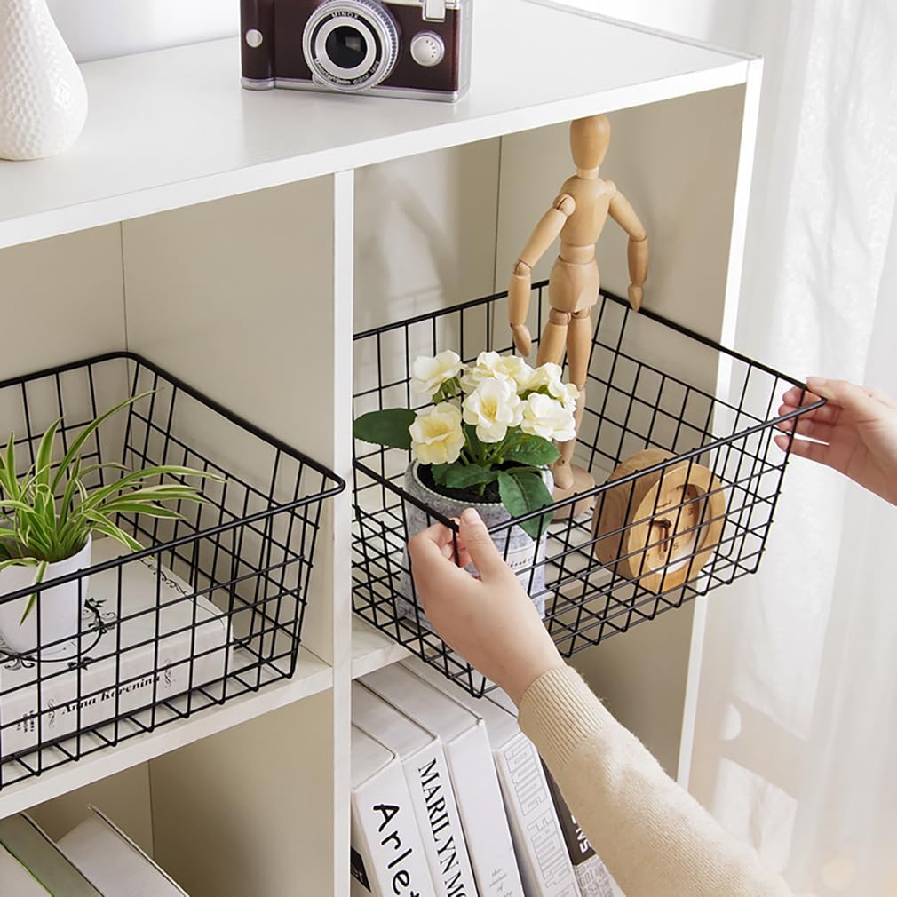 Kitchen Wire Baskets Farmhouse Decor Metal Food Storage Organizer (2 Count)