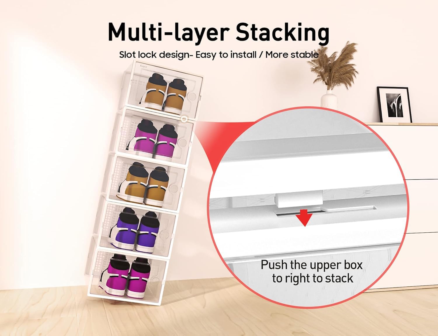 XX Large Shoe Storage Boxes Organizers Clear Plastic Stackable 12 Pack (12 Count)