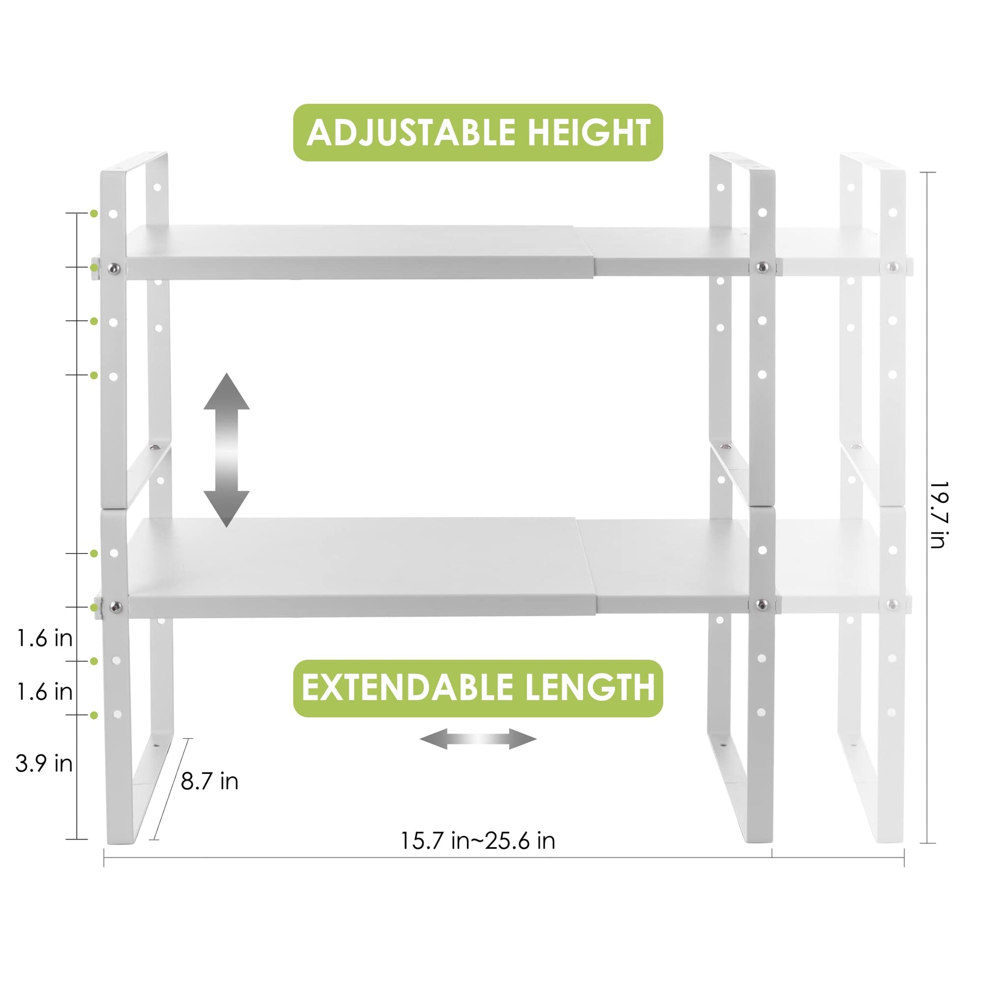 Expandable Cabinet Shelf Organizer Rack (2 Count)