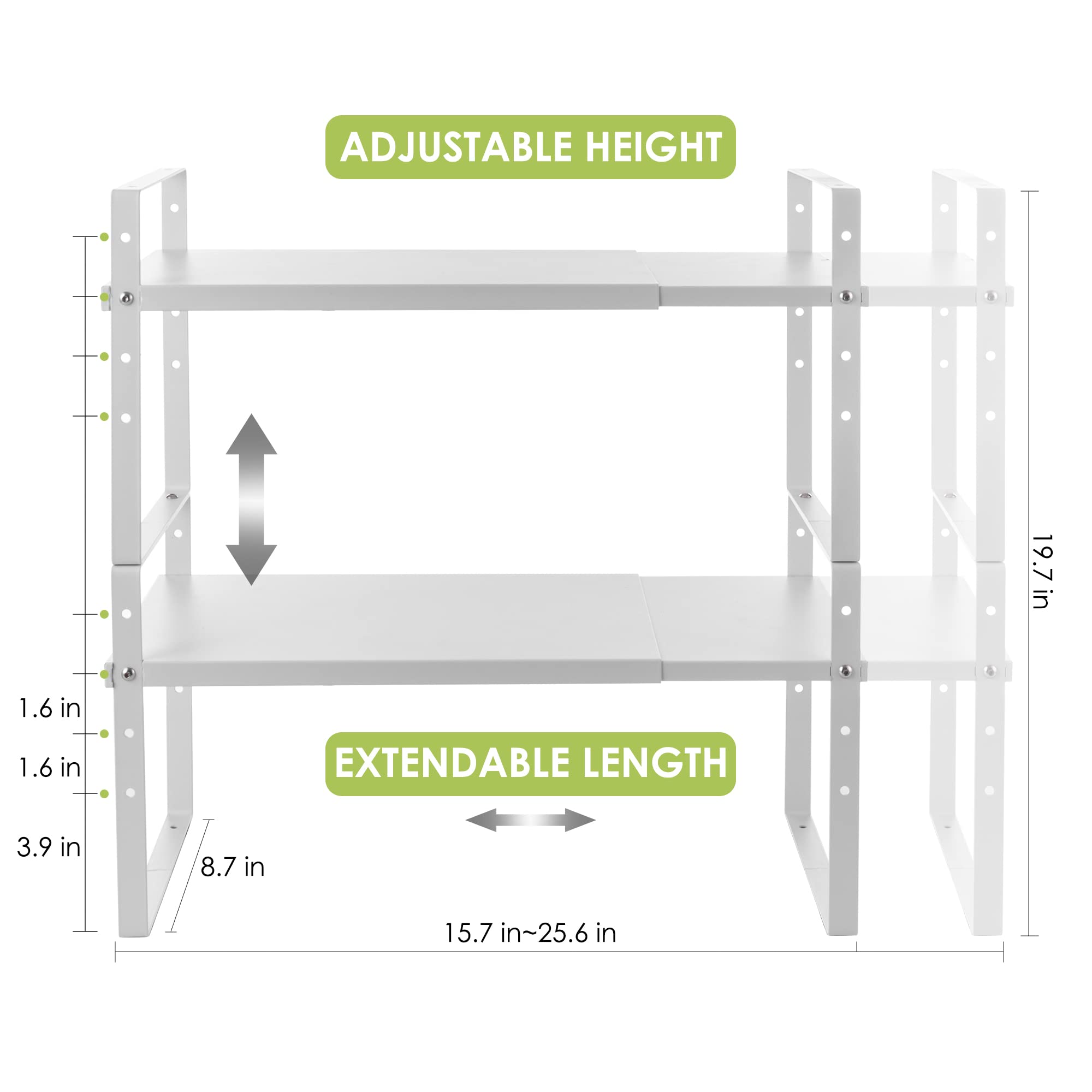 Expandable Cabinet Shelf Organizer Rack (2 Count)