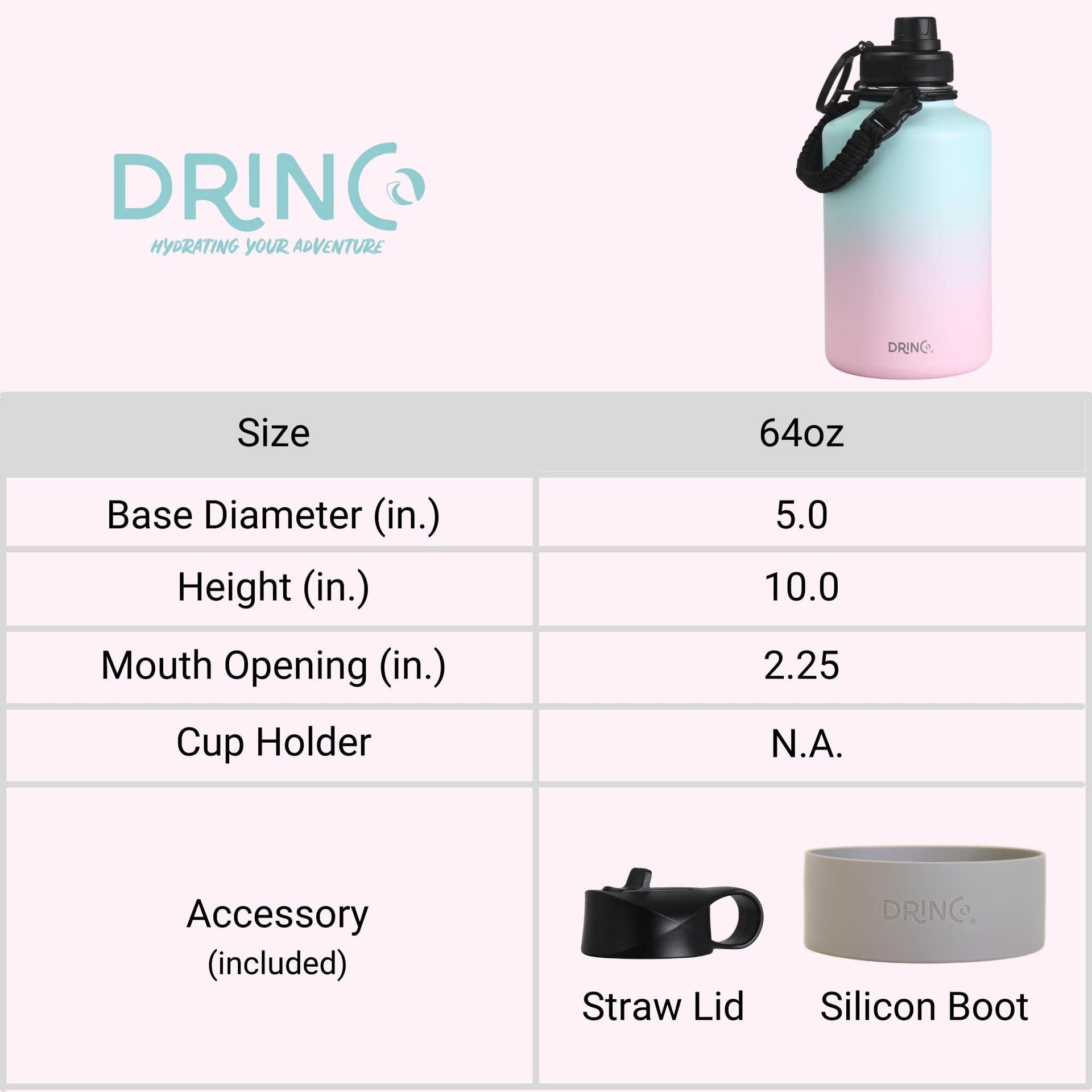 Stainless Steel Water Bottle Spout Lid Vacuum Insulated Double Wall Water Bottle Wide Mouth