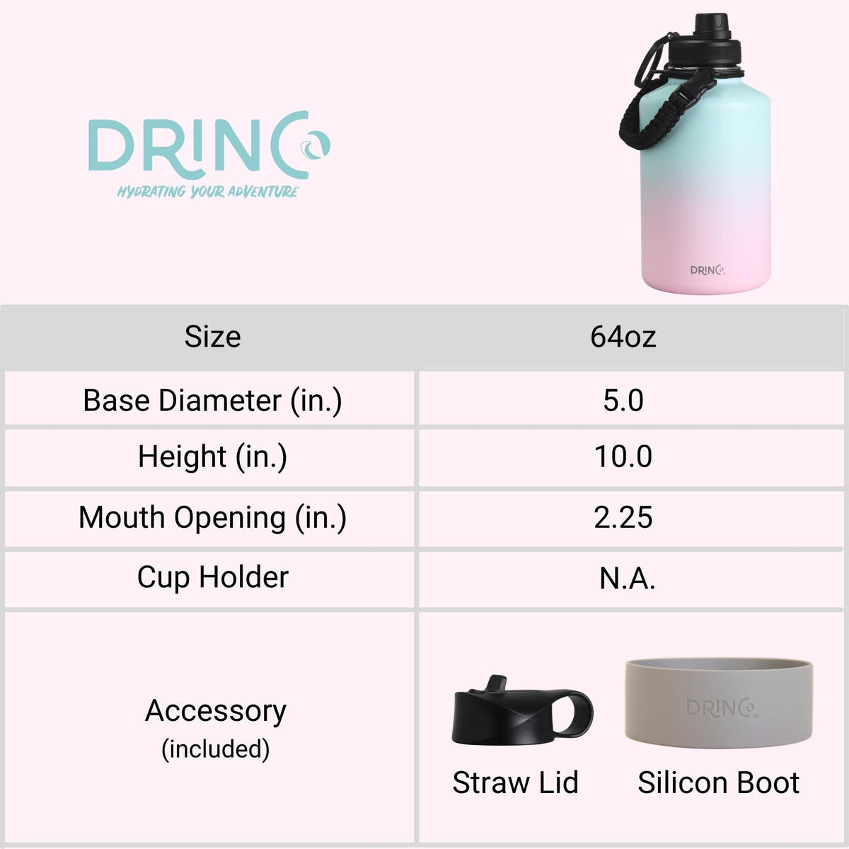 Stainless Steel Water Bottle Spout Lid Vacuum Insulated Double Wall Water Bottle Wide Mouth