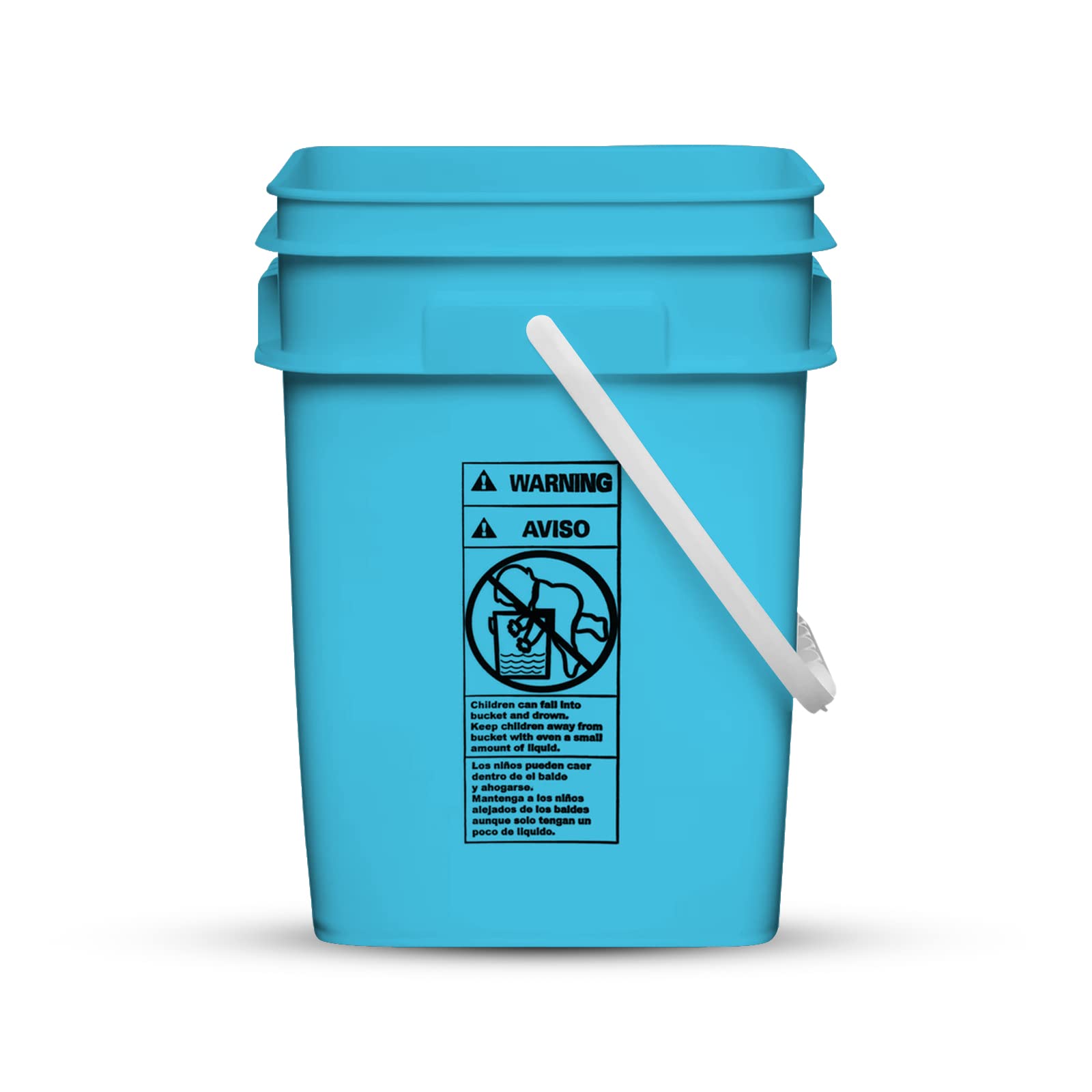 4 Gallon Square Food Grade Bucket Pail with Plastic Handles and Lid
