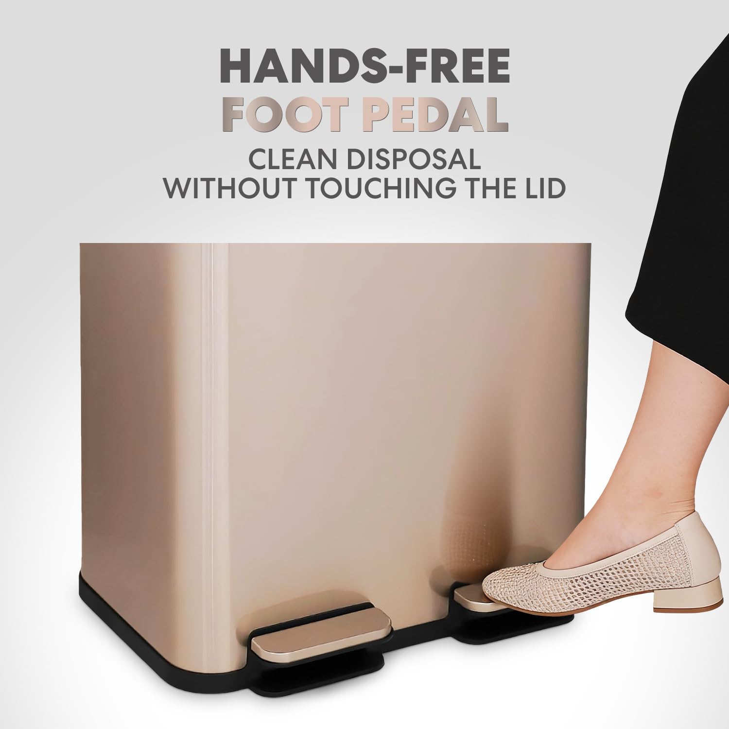 60L 16 Gallon Dual Compartment Kitchen Trash Can