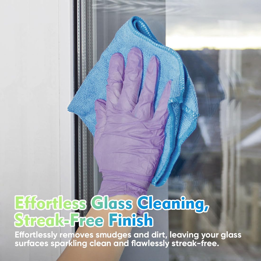 Blue Microfiber Cleaning Cloth 6 Pack 12.5 x 12.5 inch Microfiber Towels for Cars Ultra Absorbent Car Washing Cloth Lint Free Streak Free Cleaning Rags for Car (6 Count)