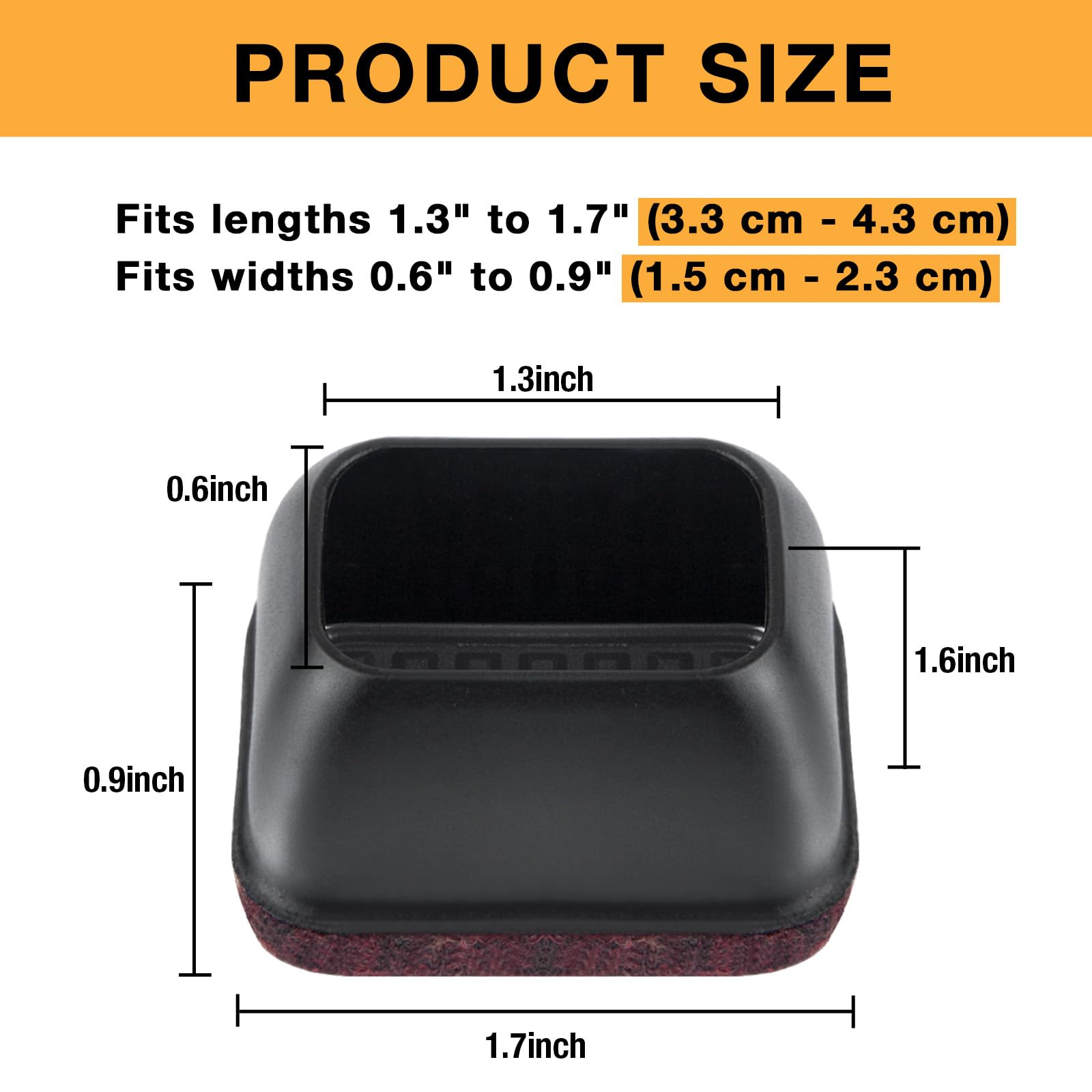 32 Pcs Rectangle Silicone Chair Leg Floor Protectors (32 Count)