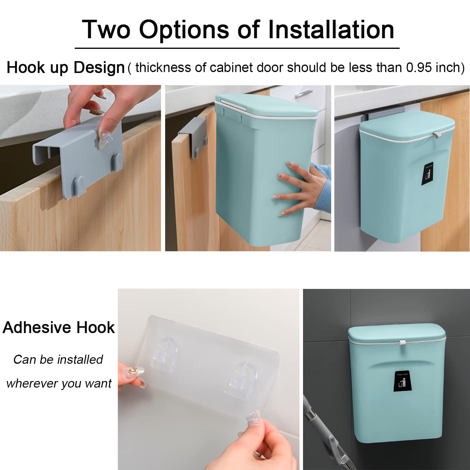 2.4 Gallon Kitchen Compost Bin for Counter Top or Under Sink