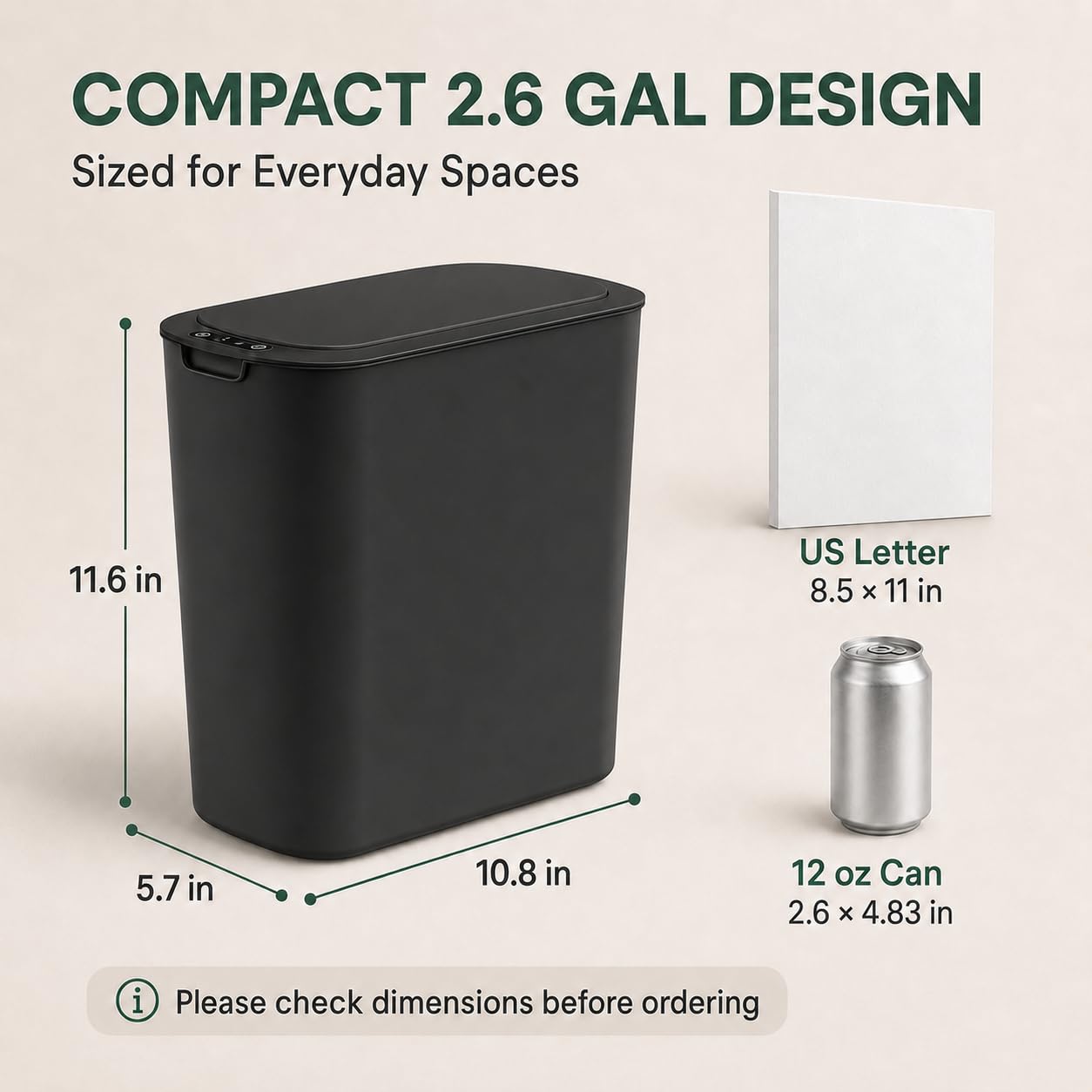 Automatic Small Bathroom Trash Can with Lid