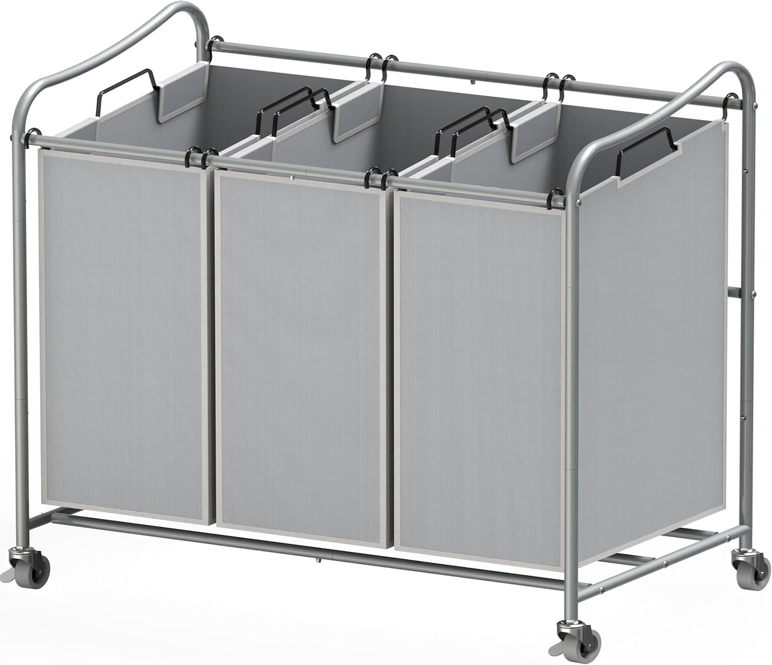 Heavy Duty 3 Bag Laundry Sorter Rolling Cart
