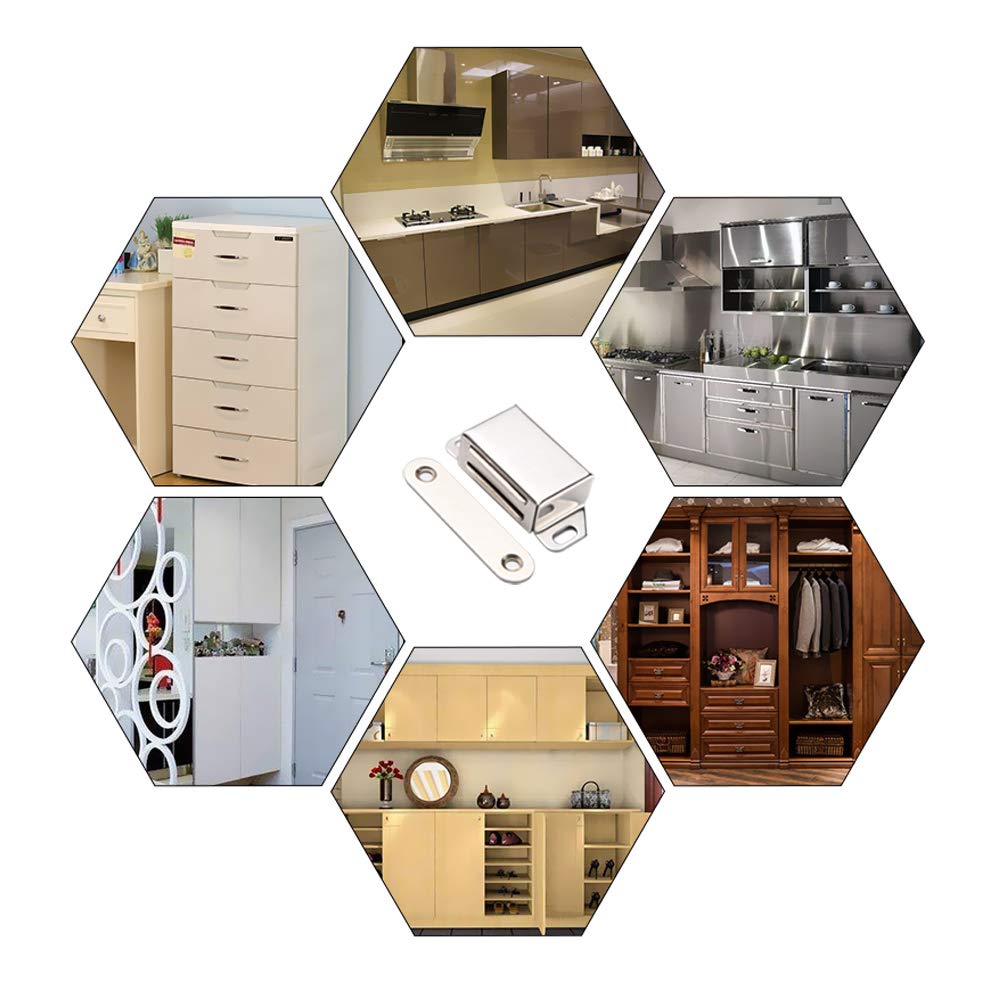 Cabinet Magnets 30lb Strong Catch for Kitchen Cupboard Door 6 Pack (2 Count)