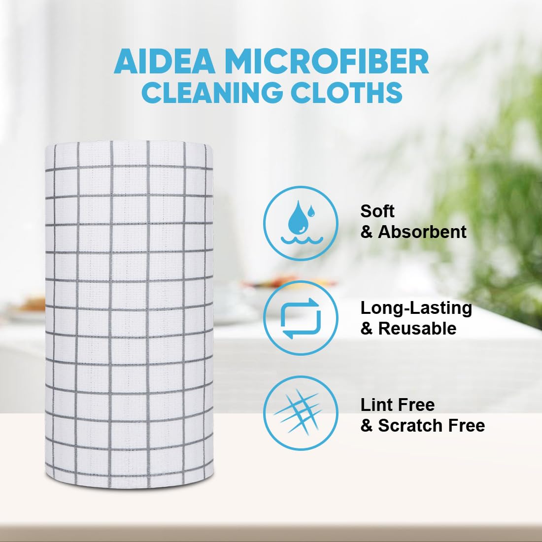 Microfiber Cleaning Cloth Roll (50 Count)