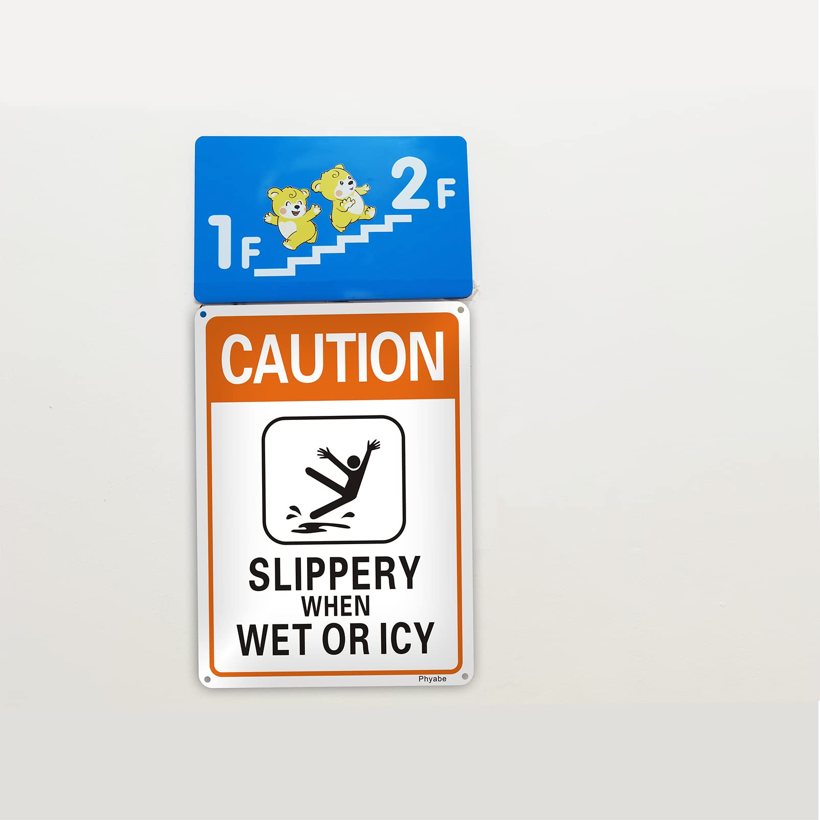 2 Pack Caution Slippery When Wet or Icy Sign (2 Count)