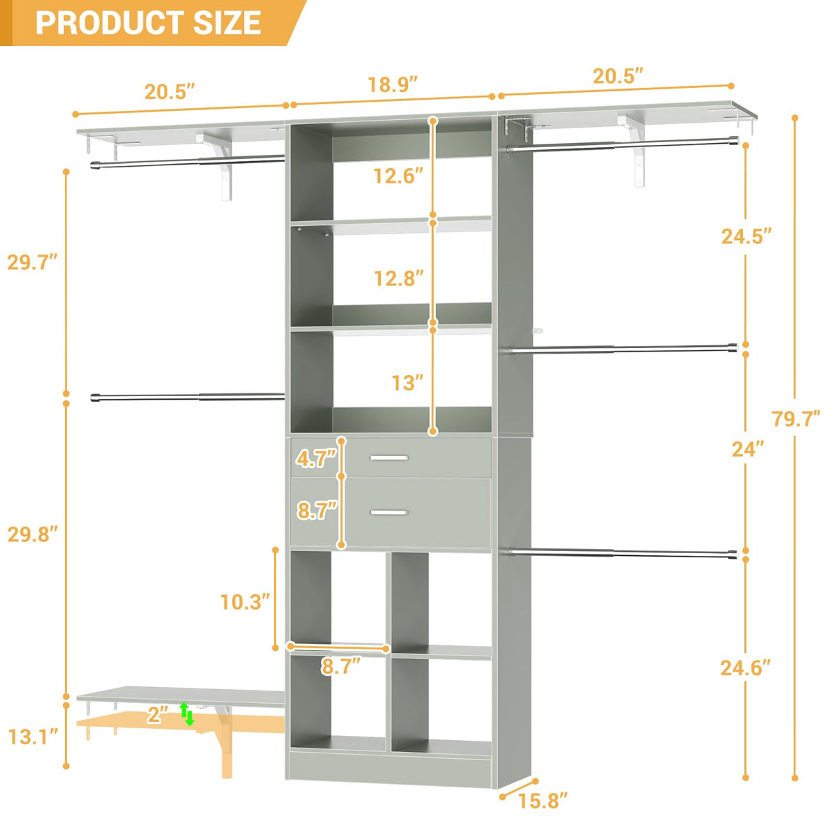 5FT Small Closet System (5 Foot)