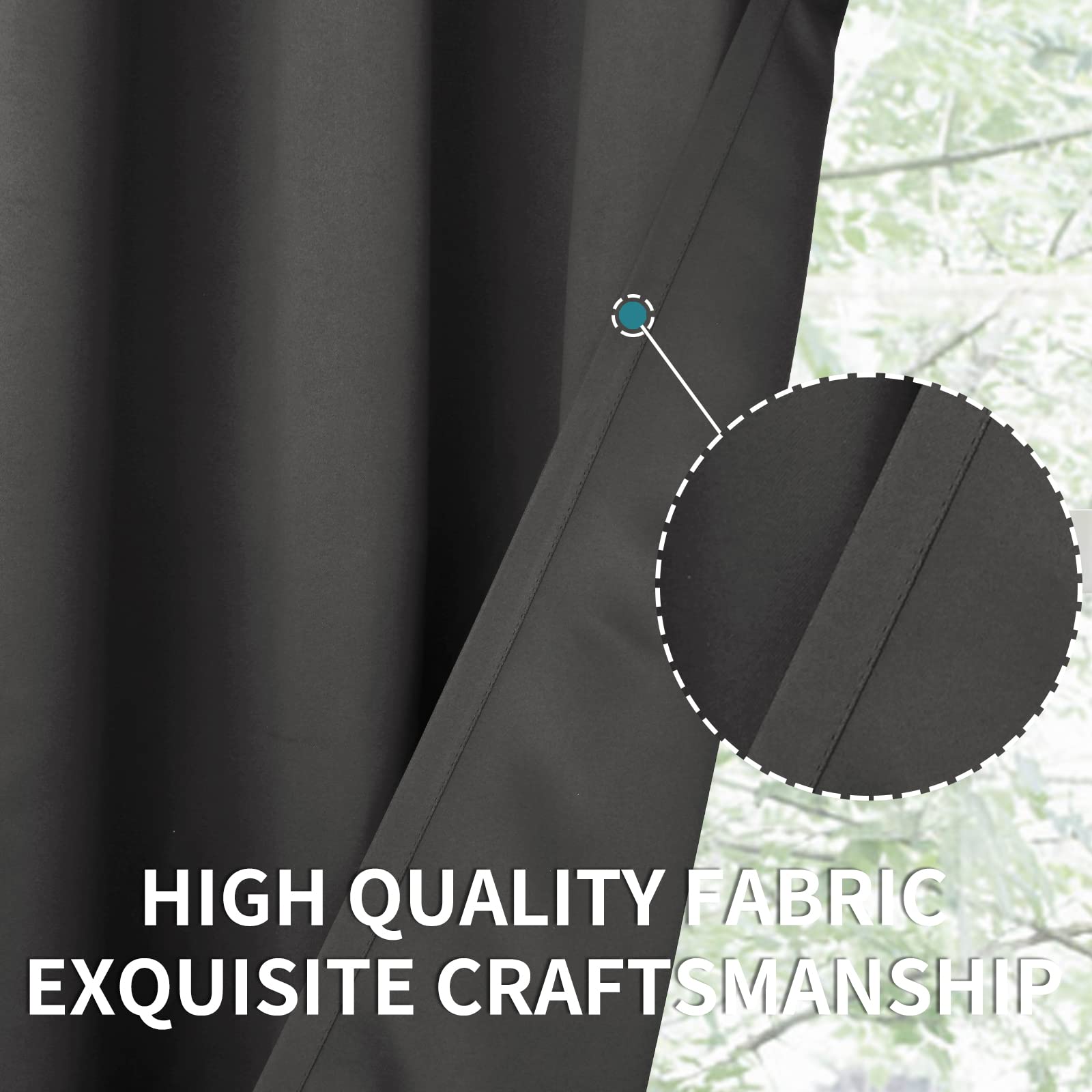 Short Blackout Curtains 48 Inch Length (2 Count)