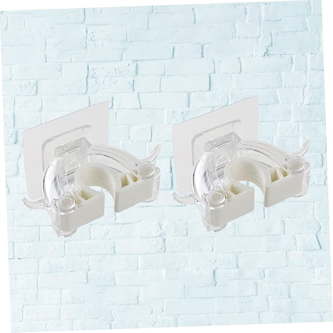 IMIKEYA 2pcs Mop Holder Wall Mount Broom Hanger Clip Seamless Mop Hook Home Kitchen Bathroom Organizer Plastic Material Easy Install