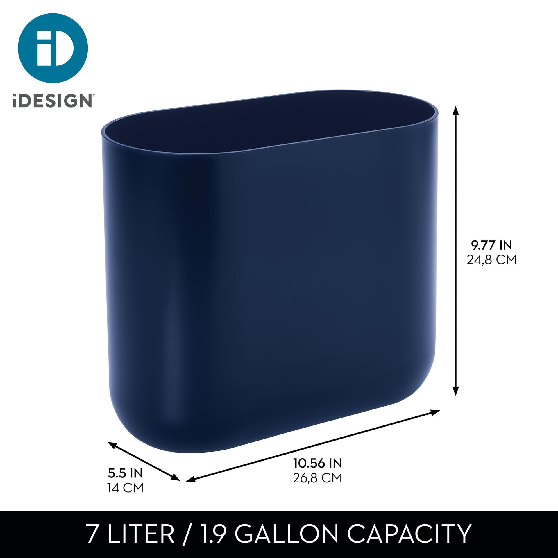 Small Slim Plastic Bathroom Trash Can