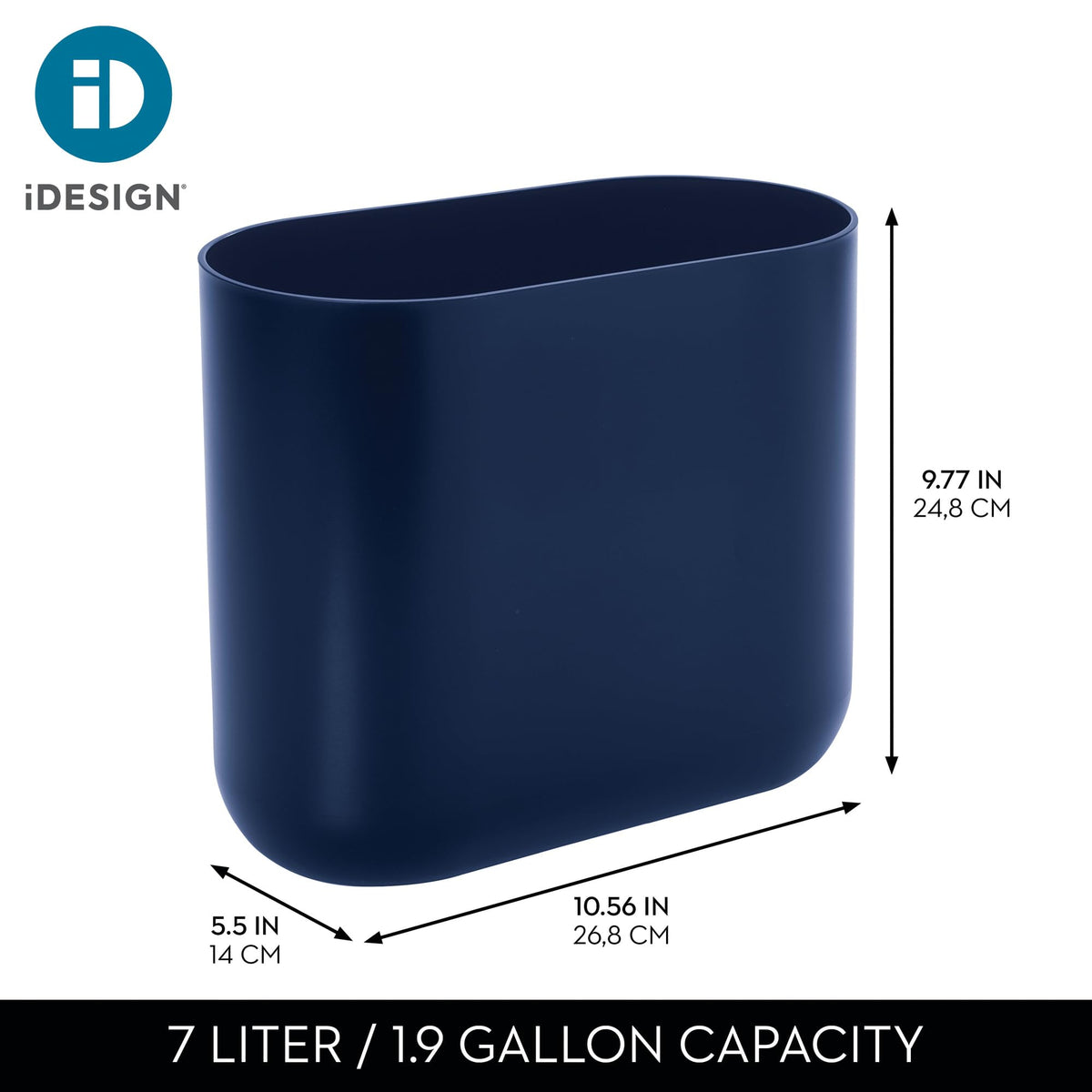 Small Slim Plastic Bathroom Trash Can (2 Count)