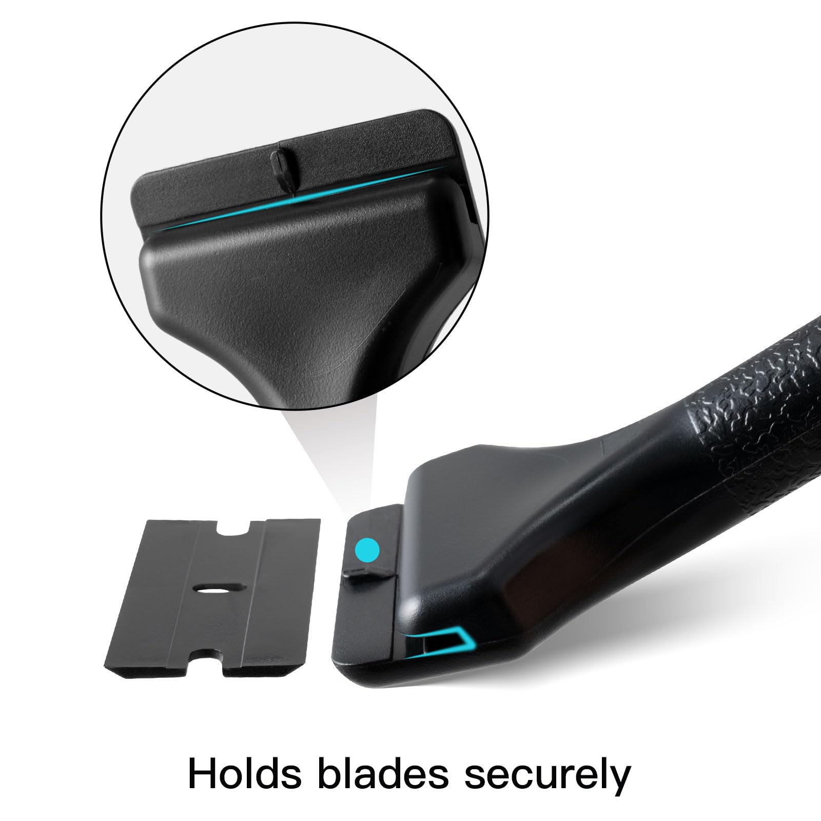 2 Pcs Long Handle Plastic Razor Blade Scraper and 100 PCS Blades