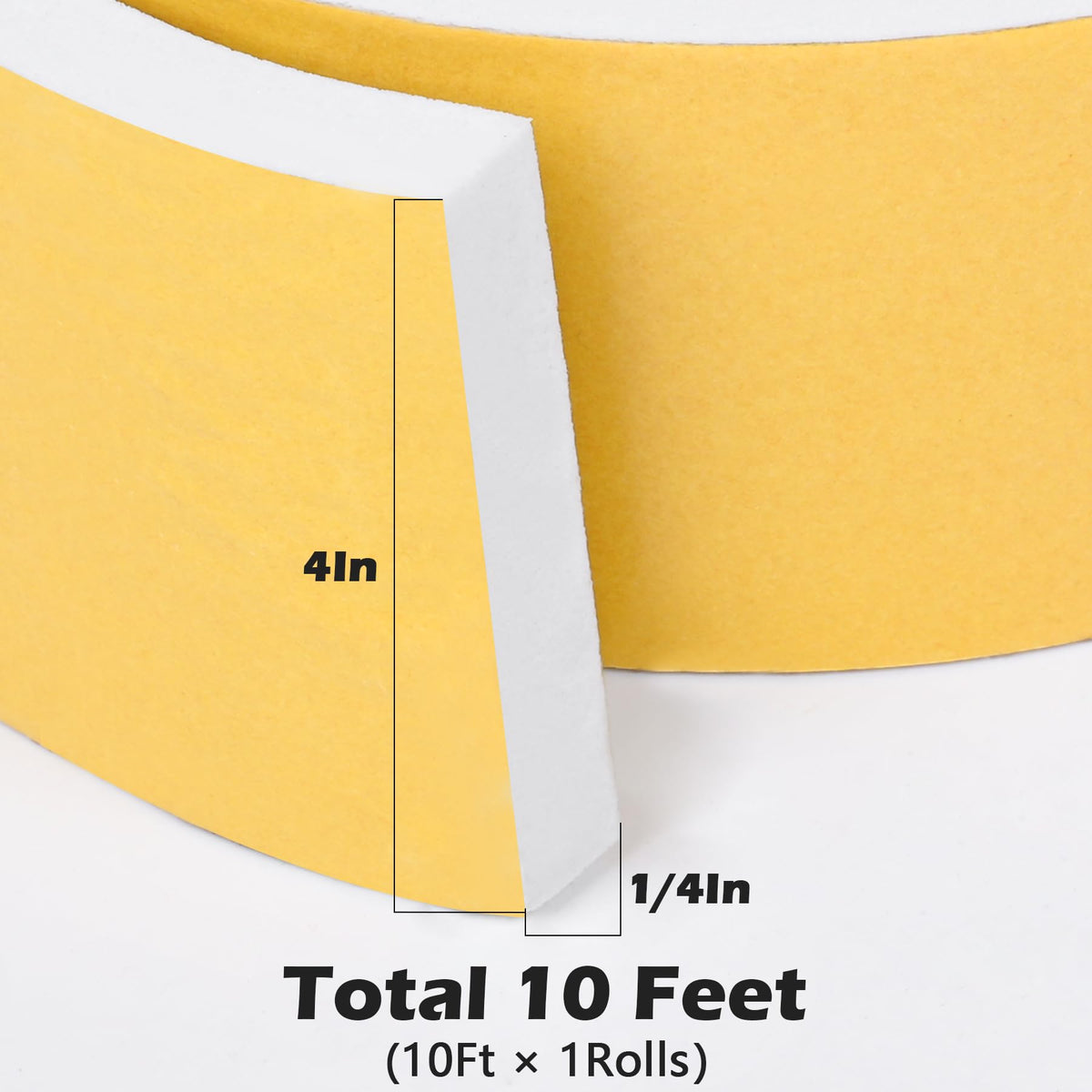 White Door Window Weather Stripping Self Adhesive Foam Tape High Density Foam Sealing Strip Window Insulation Weatherproof Gasket Tape for Doors and Windows (10 Foot)