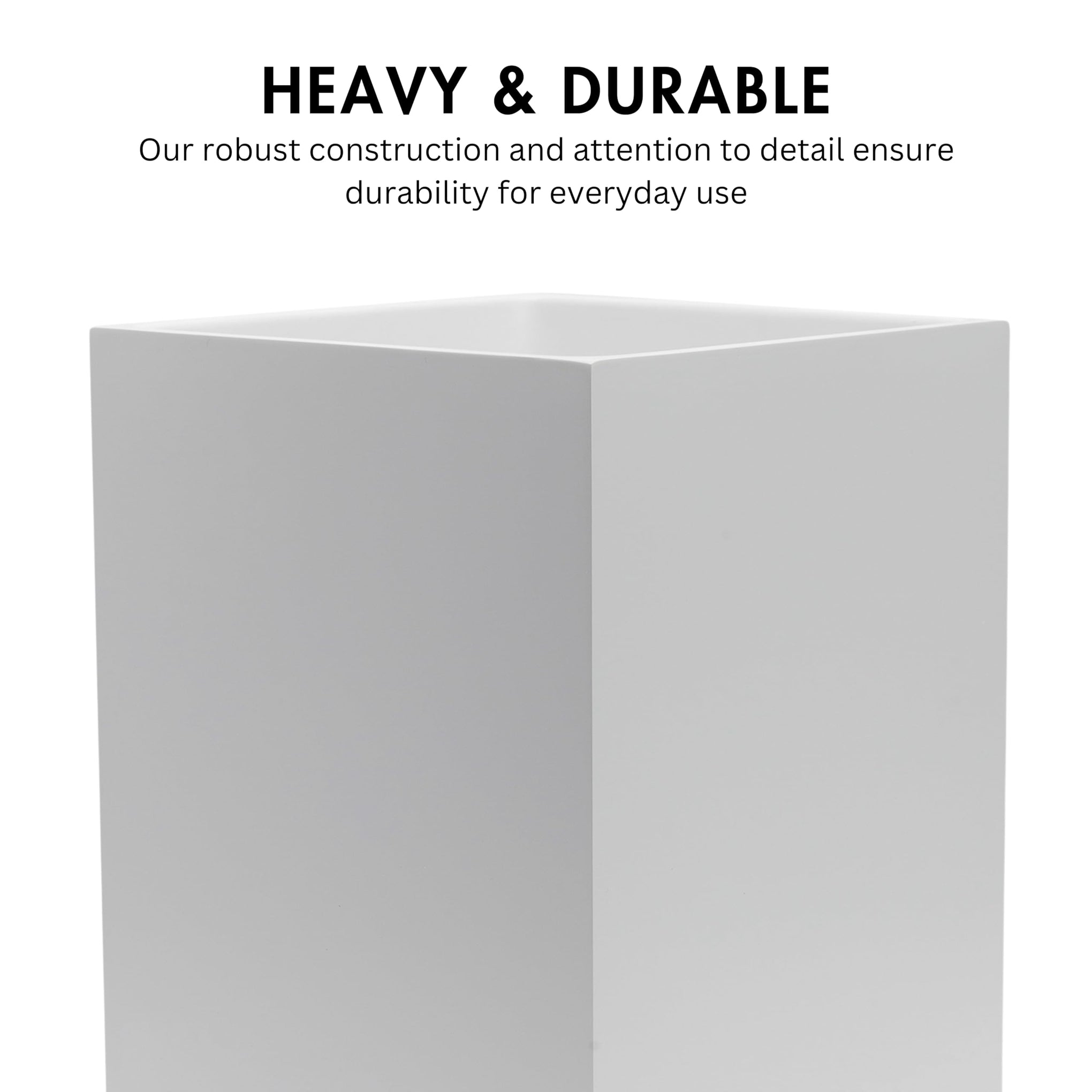 Matte White Square 2 Gallon Trash Can for Home and Bathroom