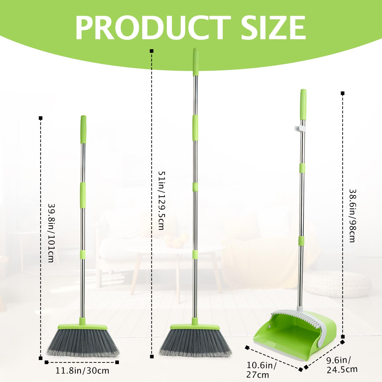 Broom and Dustpan Combo Set