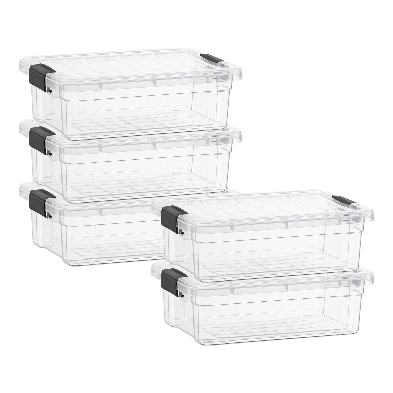 4.5 Quart Clear Plastic Storage Containers with Lids (5 Count)