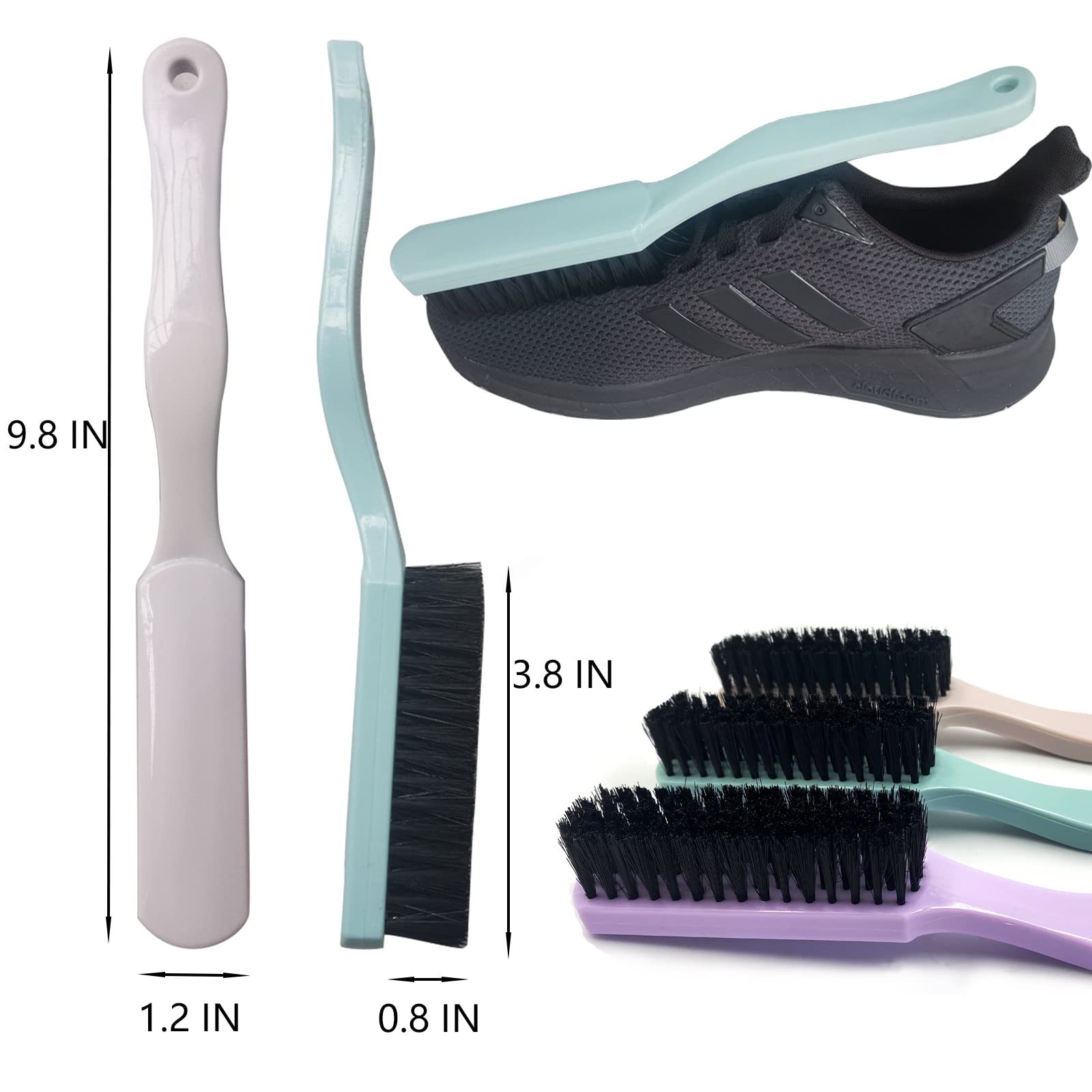Cleaning Brushes Dish Brush Kitchen Washing Brush Set Shoe Brush Scrub Brush Home Household Cleaner Kit Floor Stiff Bristles with Adhesive Hooks Pot Pan Edge Corners Tile Lines Brush