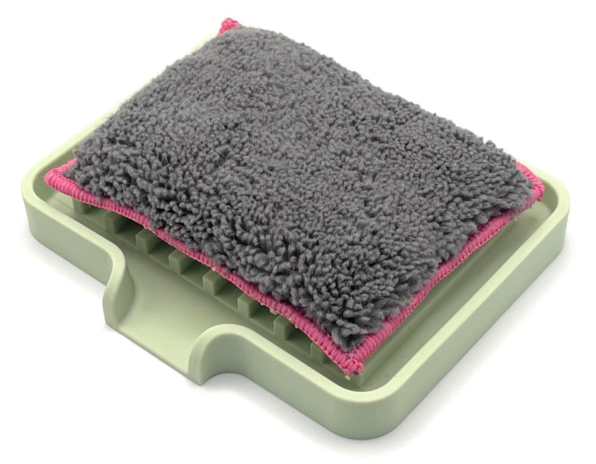 Silicone Soap Dish Tray and Sponge Holder with Drain Chute (2 Count)
