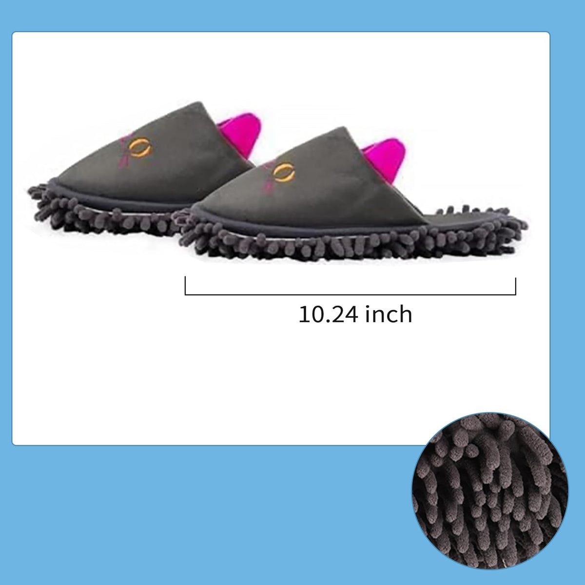 Non slip Microfiber Mop Slippers Floor Dusting for Home Dark Gray