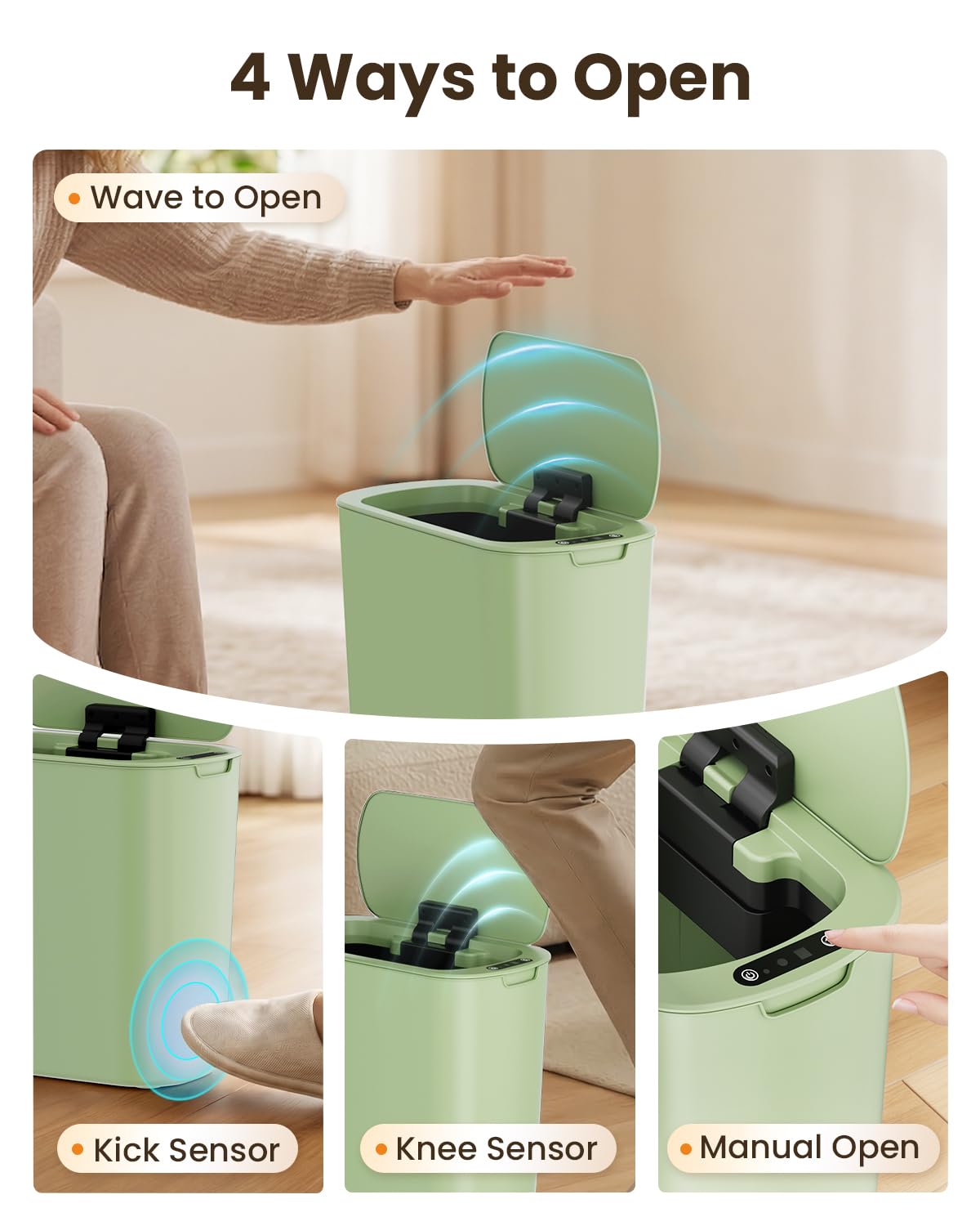 5 Gallon Automatic Bathroom Trash Can with Lid